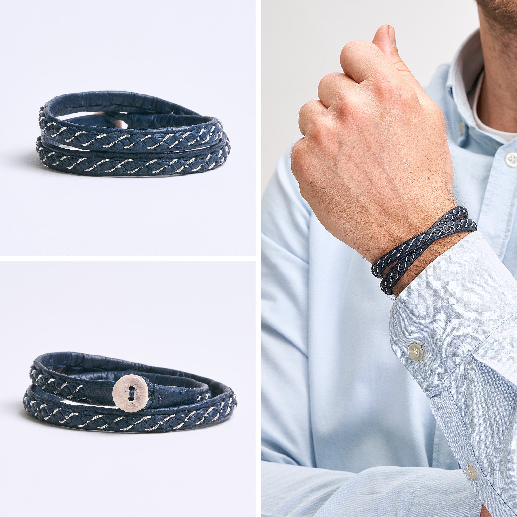 Men's Leather Wrap Bracelet